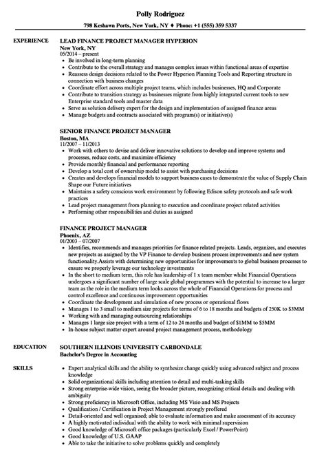 Here's a sample resume we recently produced for a finance manager in singapore. Finance Project Manager Resume Samples | Velvet Jobs