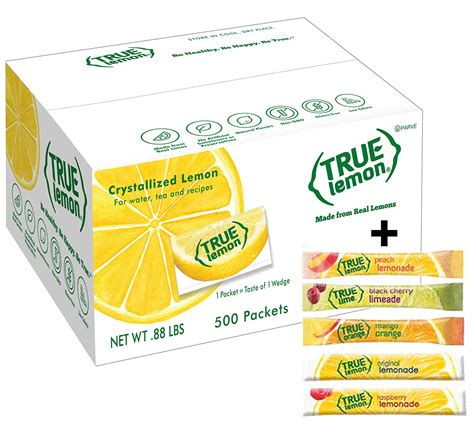 True Lemon Bulk Pack 500 Count With 5 Free True Lemon Variety Lemonade