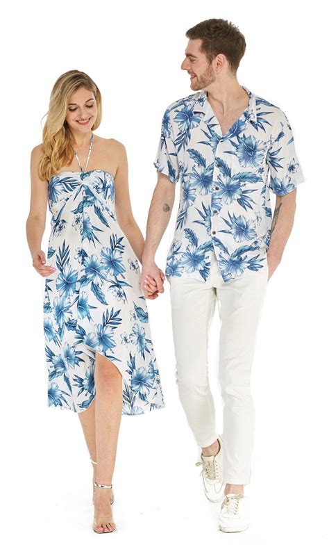 Couple Matching Aloha Set In Day Dream Bloom In Hawaiian Outfit