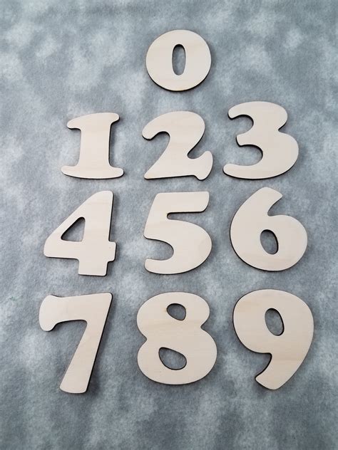 Numbers Shape Wooden Cutout Etsy
