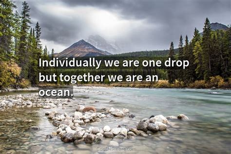 Quote Individually We Are One Drop But Together We Are An Ocean