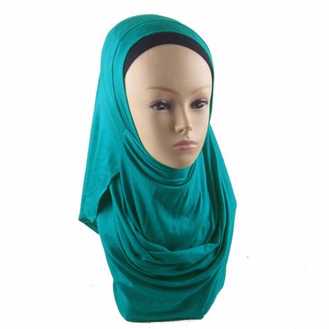 fashionable two faces plain cotton jersey instant shawls full cover inner muslim islamic head