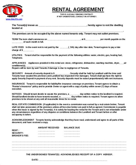 Use our privacy policy template generator: 21+ Free Rental Agreement Templates - Free Sample, Example ...