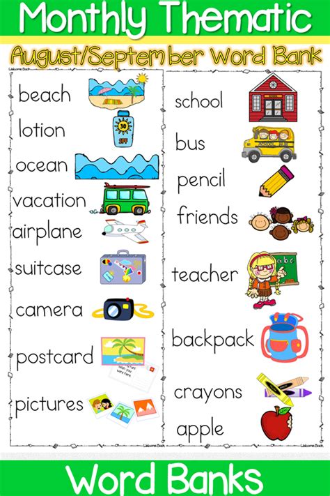 How To Use Vocabulary Word Banks Classroom Freebies