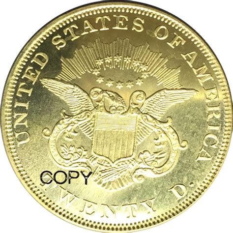 United States Liberty Head Gold Coins 1849 Value Twenty Dollars Brass