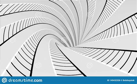 Abstract Background With Animated Hypnotic Tunnel Of Black And White