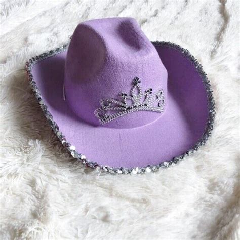 Cowboy Hat With Tiara Purple Ebay