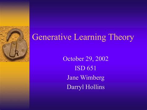 Generative Learning Theory University Of South Alabama