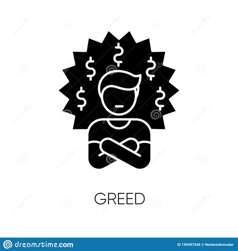 Greed Feeling Icon Outline Sketch Drawing Cartoon Vector
