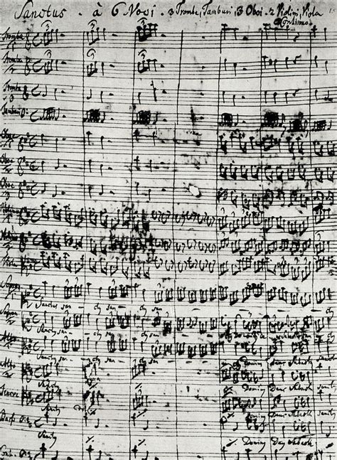 Handwritten Score For Mass In B Minor Drawing By Johann Sebastian Bach