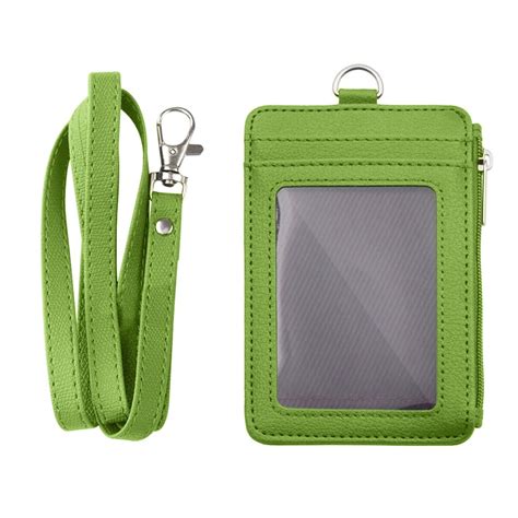 Gogo Professional Id Badge Holder With Zip 2 Sided Vertical Style Pu