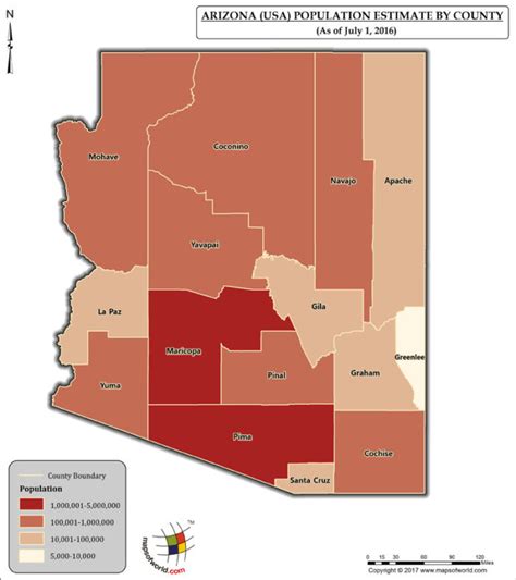 Arizona Population Map Answers