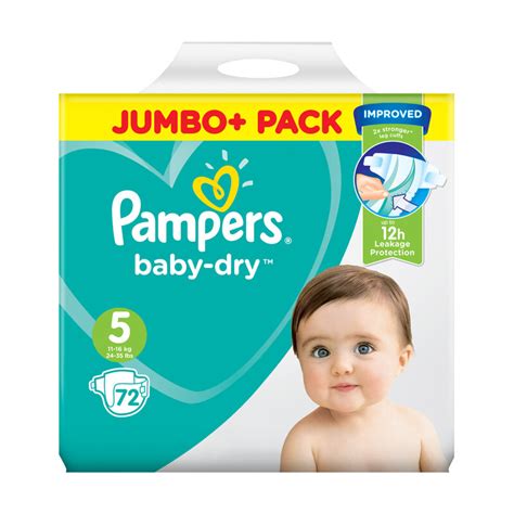Pampers Baby Dry Size 5 Nappies Jumbo Pack 72 Pack Chemist Direct