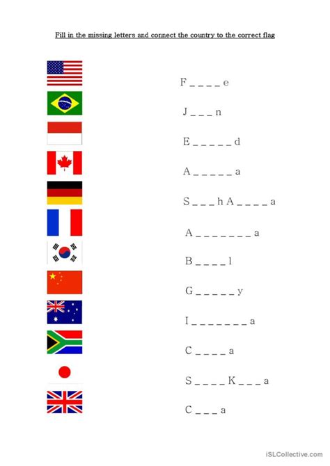 Flags Of Different Countries English Esl Worksheets Pdf And Doc