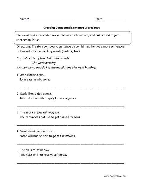 Sentence Structure Worksheets Types Of Sentences Worksheets Db Excel Com
