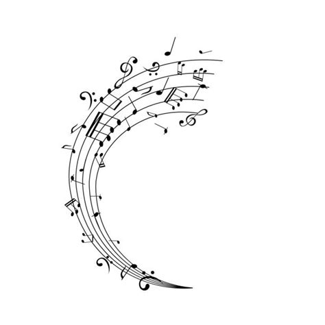 Silhouette Of A Music Musical Note Notes Border Borders Illustrations