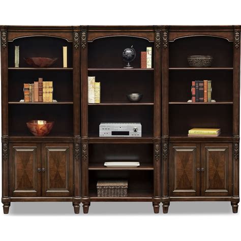 Ashland Wall Bookcase With 2 Cabinets American Signature Furniture