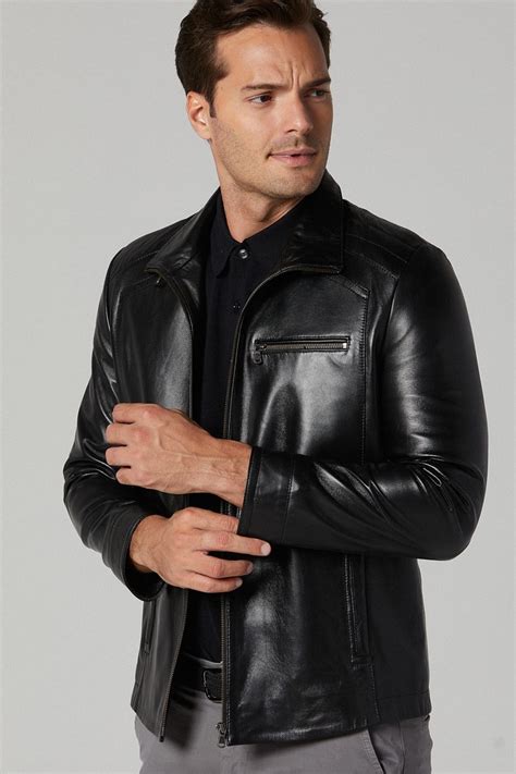 Mens Black Leather Jackets In Usa Motorcycle Leather Jacket