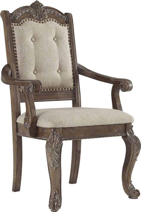 Signature Design By Ashley Charmond Brown Dining Upholstered Arm Chair