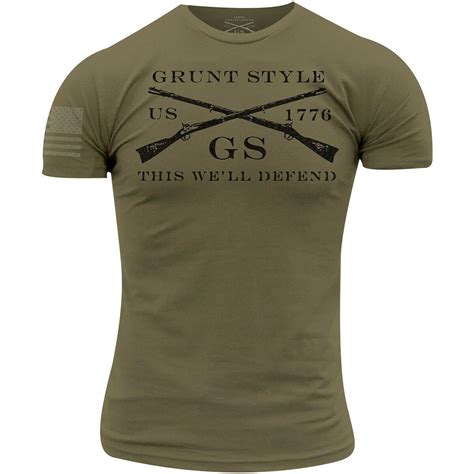 Grunt Style Logo Basic T Shirt Military Green For Sale
