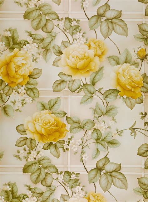 Vintage Wallpapers Online Shop Yellow Flowers Wallpaper