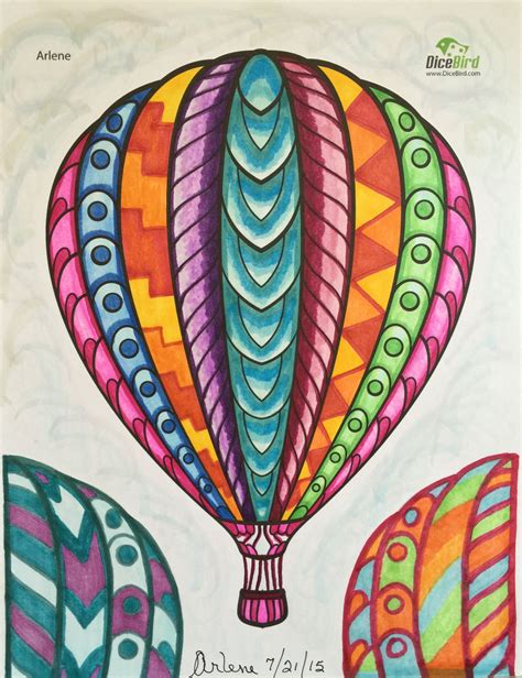 Pictured above is a fun graphic from an antique rubber stamp catalog in my collection! Hot air balloon adult free printable colouring page | Diy ...