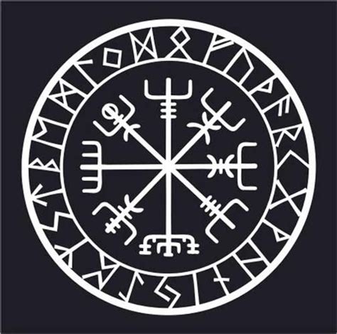 Viking Protection Runes Vegvisir Compass Talisman White Vinyl Etsy