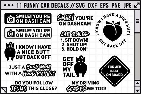 Funny Car Decals Svg 11 Car Decal Svg Files Funny Car Decals Car Humor Car Decals