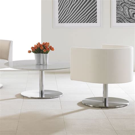 Contemporary Coffee Table Vignette Teknion Marble Chromed Metal