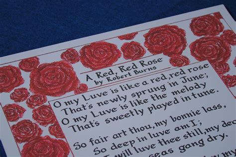 A Red Red Rose Print Robert Burns Poem Art Print 11x14 Art Etsy