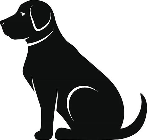 Royalty Free Dog Labrador Retriever Sitting Outline Clip Art Vector