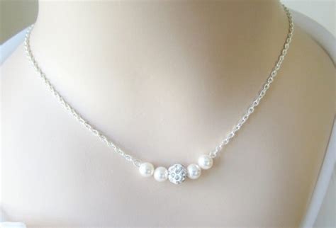 Items Similar To Floating Pearl Necklace Bridesmaid Necklace Bridal