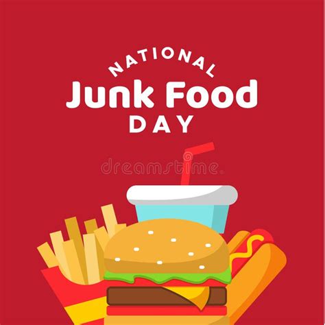 National Junk Food Day Vector Stock Vector Illustration Of American