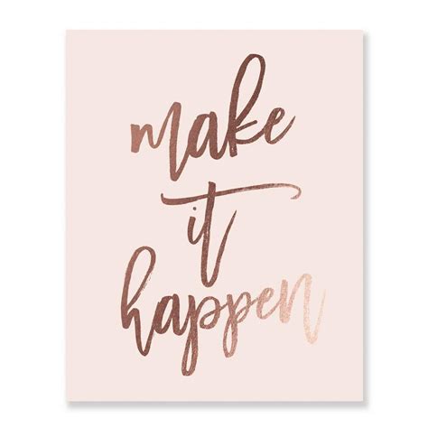 Rose Gold Pink Inspirational Quotes Wallpaper Wall Leaflets