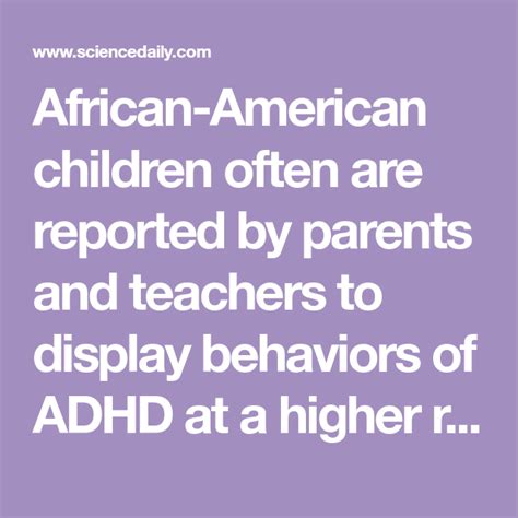 African American Children Often Are Reported By Parents And Teachers To