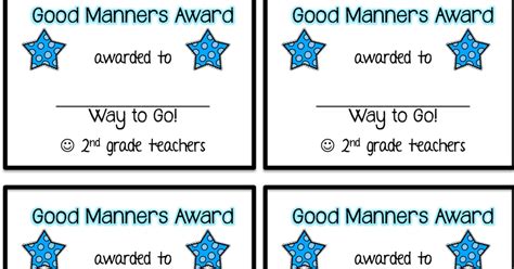 Good Manners Awardspdf 2nd Grade Teacher Good Manners Manners