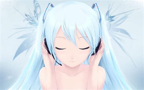 Hatsune Miku Headphones Manga Characters Vocaloid Hd Wallpaper