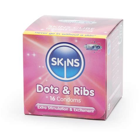 Skins Dotted And Ribbed Condoms 16 Pack Ribbed And Pleasure Condoms Lovehoney