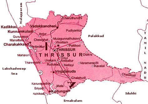 Thrissur Map Map Of Thrissur Maps Of Thrissur Thrissur Maps