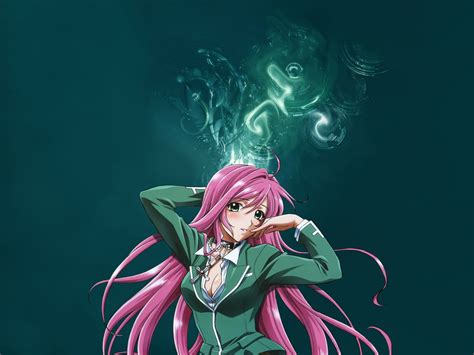Wallpaper Illustration Long Hair Anime Girls Rosario Vampire Akashiya Moka Screenshot