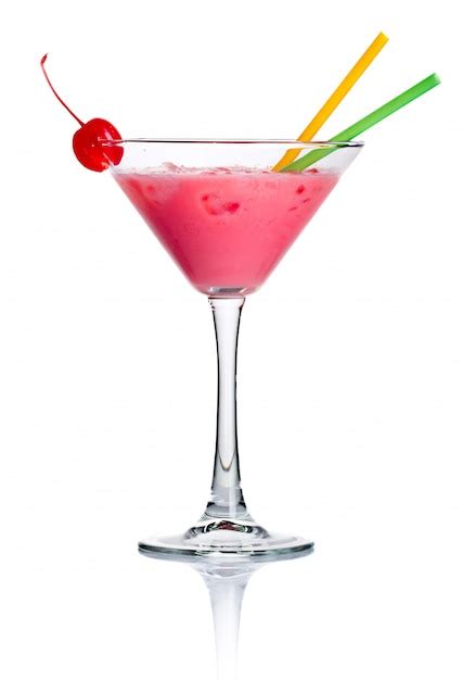 Premium Photo Pink Alcohol Cocktail In Martini Glass Isolated