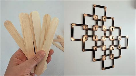 Diy Easy Popsicle Stick Wall Decor Youtube