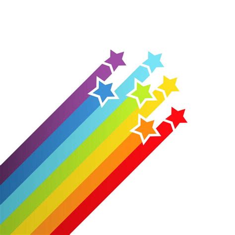 Rainbow Shooting Stars Wall Decal Wallmonkeys