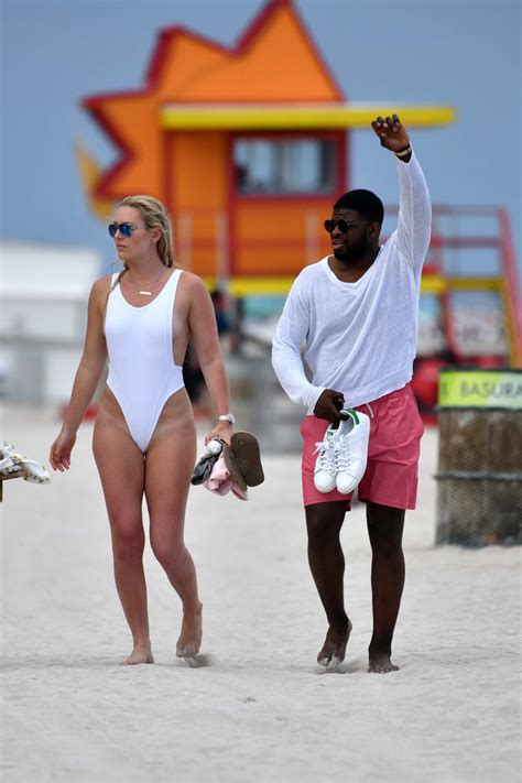 Lindsey Vonn Sports A White One Piece Swimsuit As She Hits The Beach