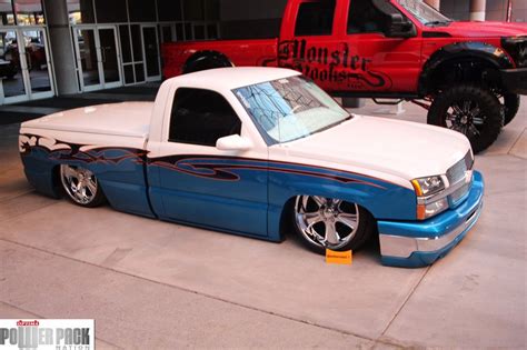 Slammed Chevy Silverado At The 2011 Sema Show Bagged Trucks Lowered