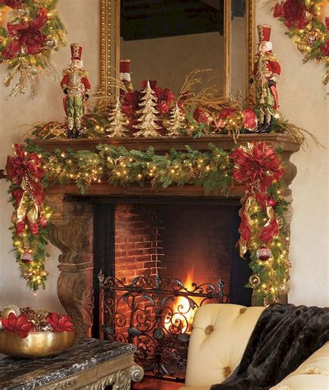 We rounded up a list of fireplace decor ideas, including christmas mantel decorations for the holidays. Nice 50 Elegant Christmas Mantel Decor Ideas https ...