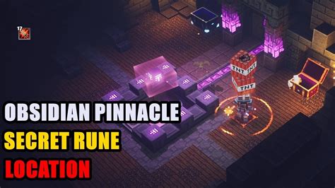 Obsidian Pinnacle Secret Rune Location Minecraft Dungeons Youtube