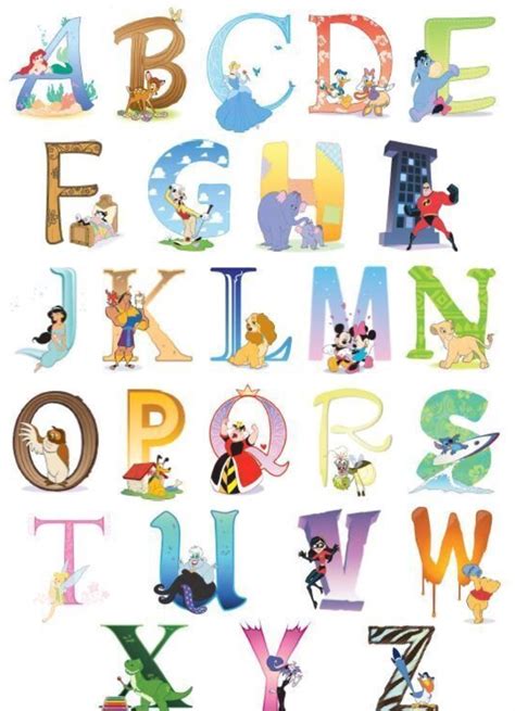 Alphabet Disney Alphabet Disney Letters Disney Themed Nursery