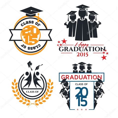 Graduación Educación Logo Set — Archivo Imágenes Vectoriales