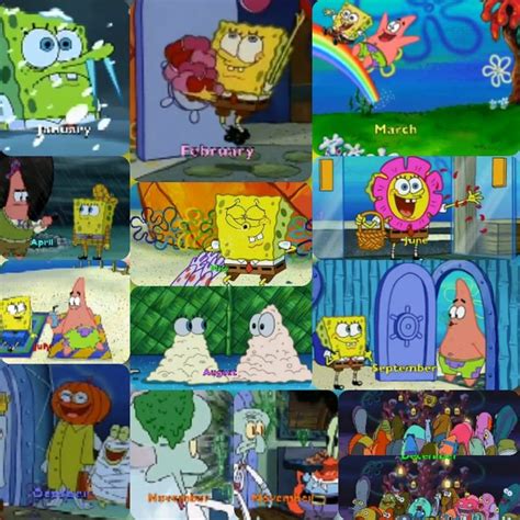 Months Of The Year Portrayed By Spongebob Spongebob Spongebob Memes